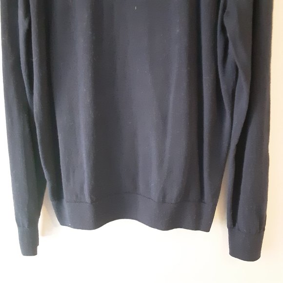 Black Brown 1826  Men's Navy Blue Mock Neck 100% Merino Wool Sweater Size XL - Picture 10 of 15